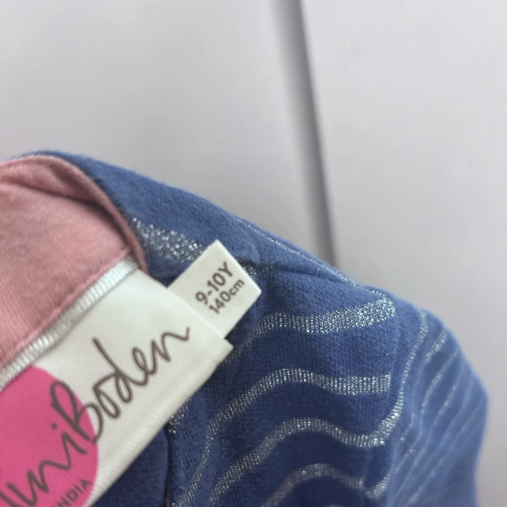 Mini Boden Blue Striped Star Tulle Dress Girls 10